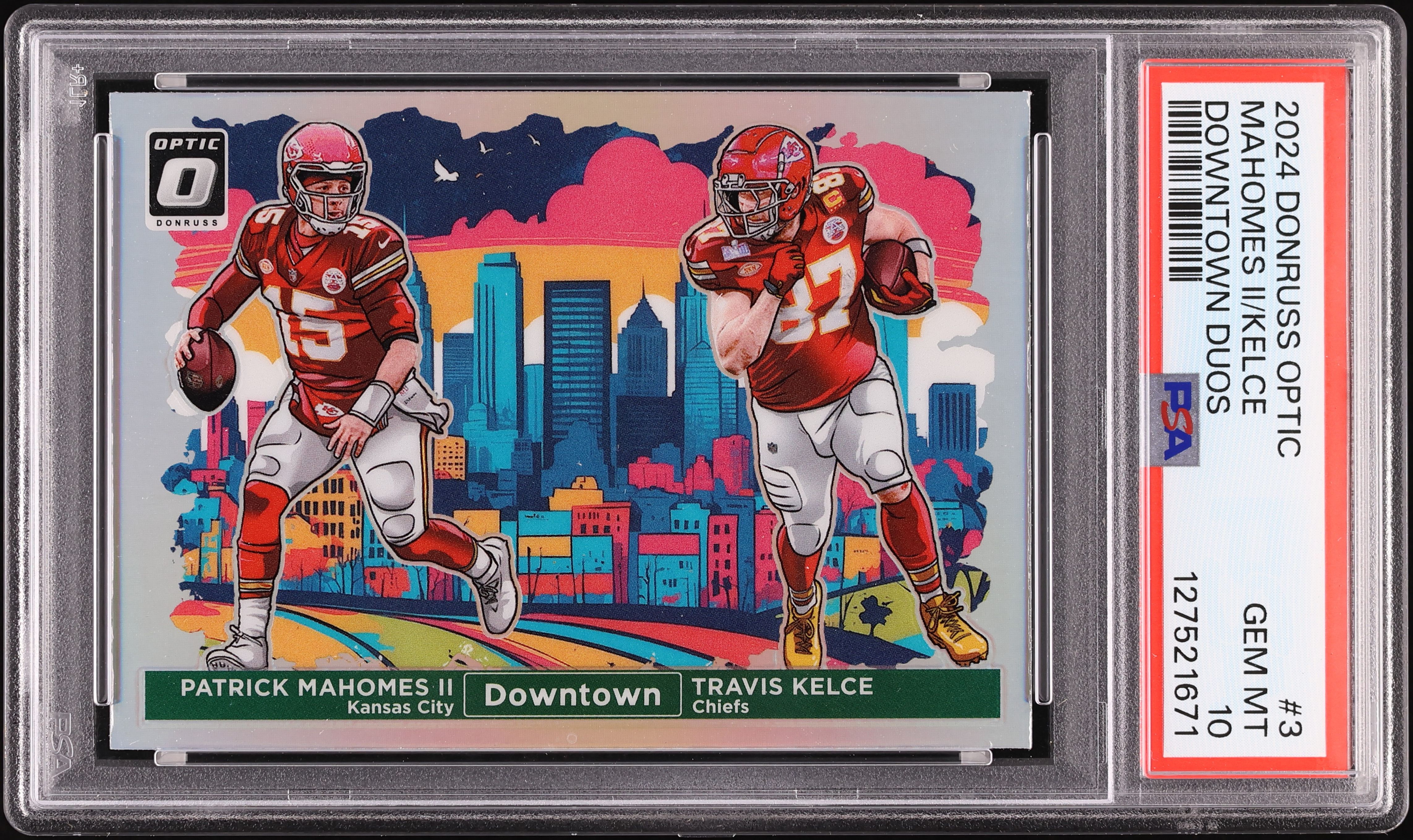 2024 Donruss Optic Downtown Duos Patrick Mahomes II & Travis Kelce 