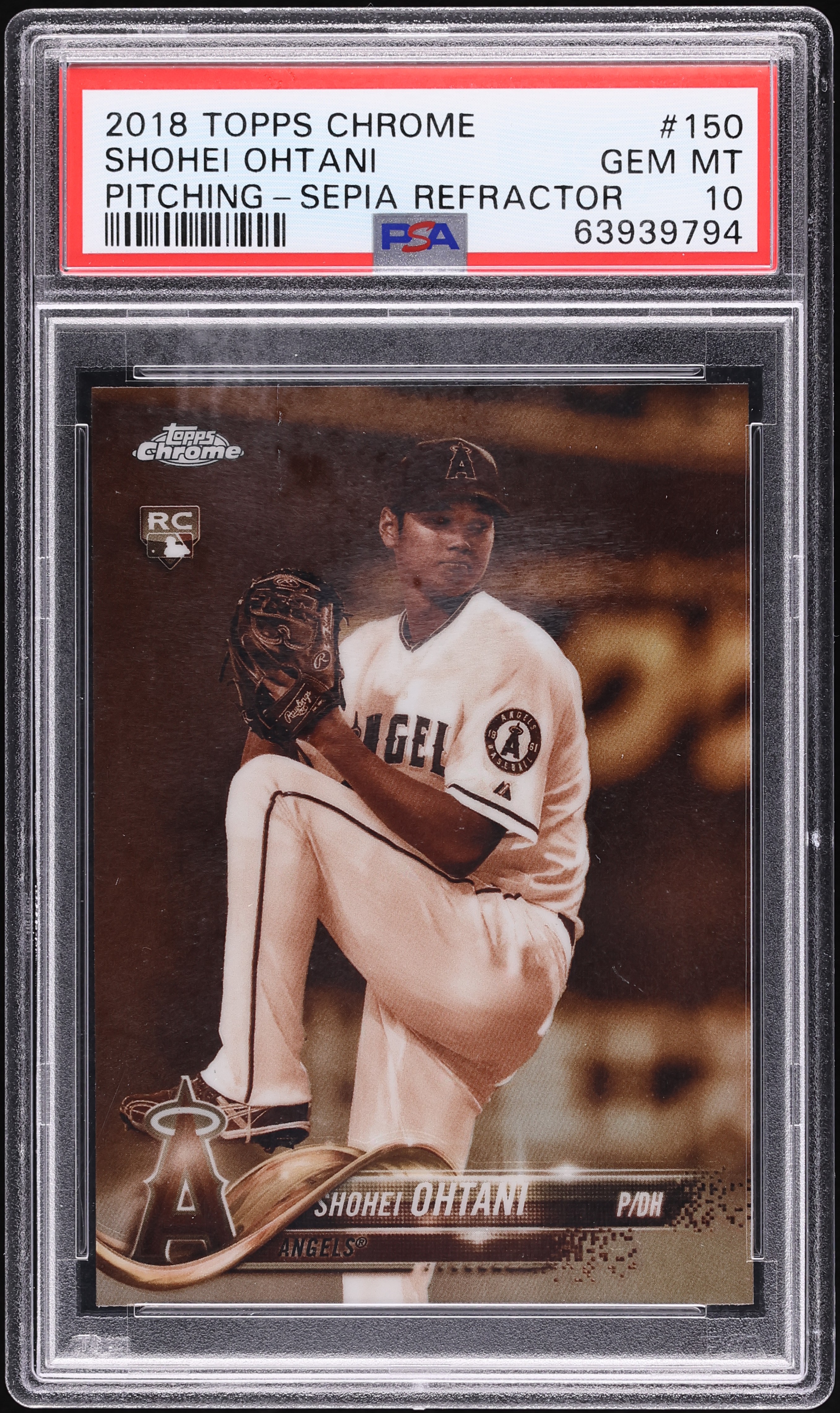 く様　bb ブラウンドット 2018 Topps Chrome Pitching Sepia Refractor Shohei Ohtani ROOKIE