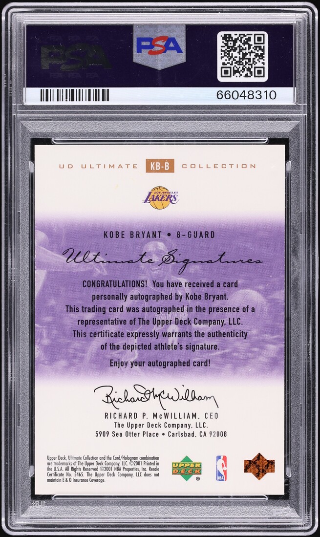 2000 Ultimate Collection Signatures Bronze Kobe Bryant AUTO /200 #KB-B PSA 10 GEM MINT