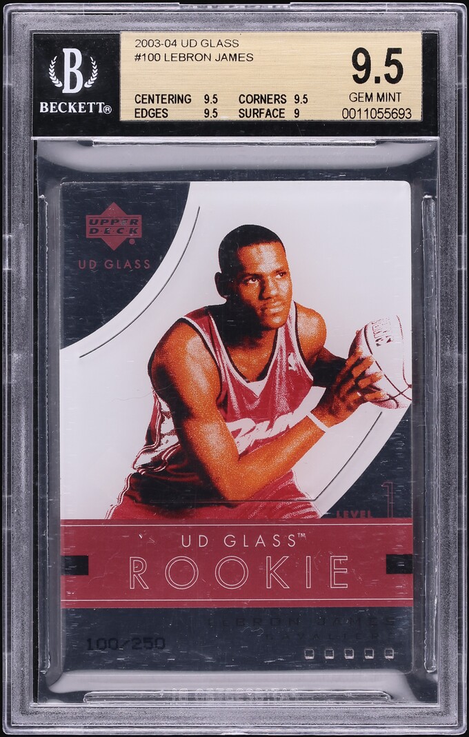 2003 Upper Deck Glass LeBron James ROOKIE /250 #100 BGS 9.5 GEM MINT