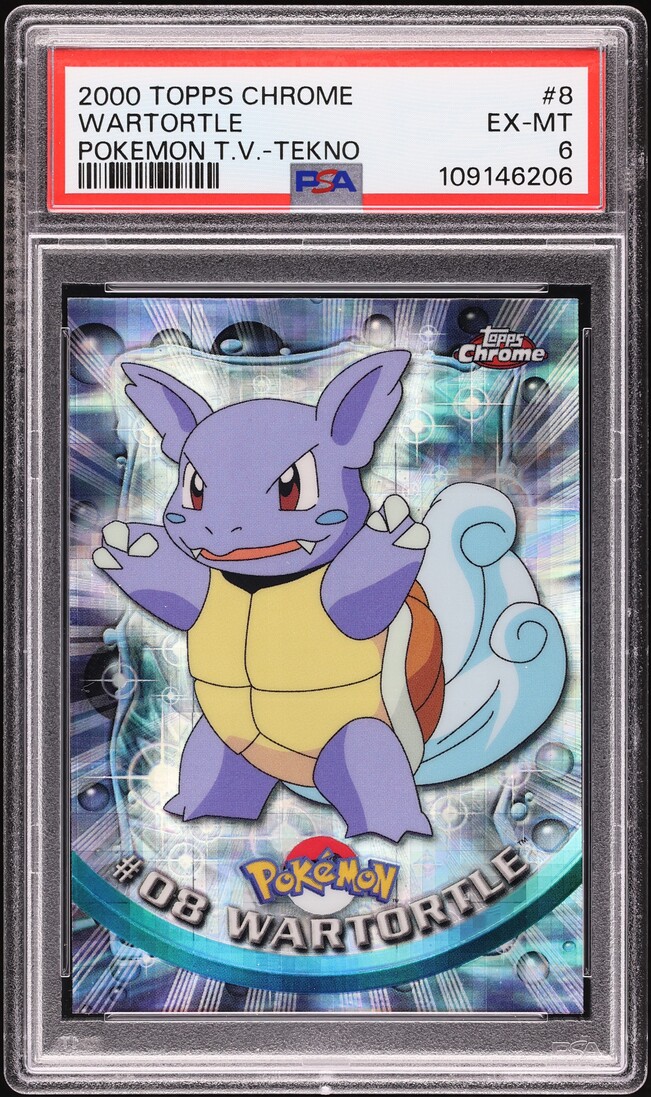 2000 Topps Chrome Pokemon Series 1 Tekno Wartortle #8 PSA 6 EXMT