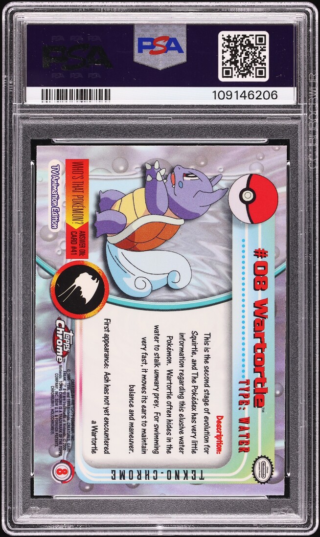 2000 Topps Chrome Pokemon Series 1 Tekno Wartortle #8 PSA 6 EXMT