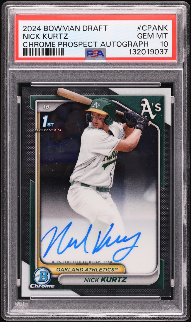 2024 Bowman Chrome Draft Nick Kurtz PROSPECT AUTO #CPA-NK PSA 10 GEM MINT