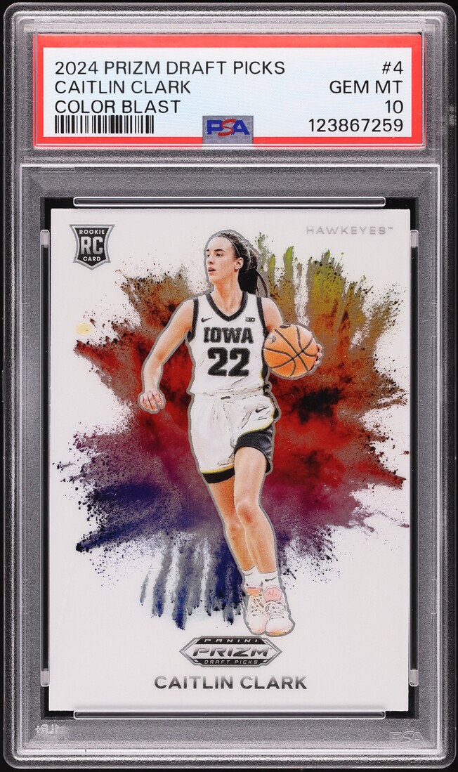 2024 Panini Prizm Draft Picks Color Blast Caitlin Clark ROOKIE #4 PSA 10 GEM MINT