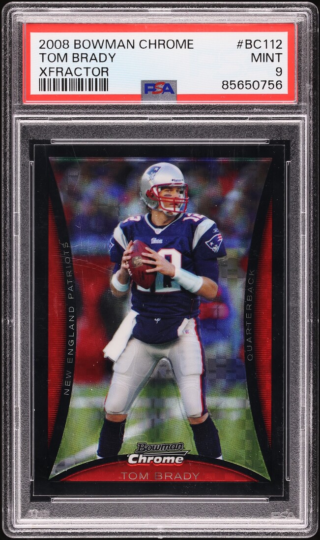 2008 Bowman Chrome Xfractor Tom Brady /250 #BC112 PSA 9 MINT
