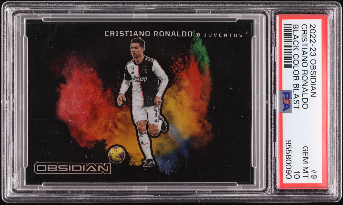 2022 Panini Obsidian Black Color Blast Cristiano Ronaldo #9 PSA 10 GEM MINT