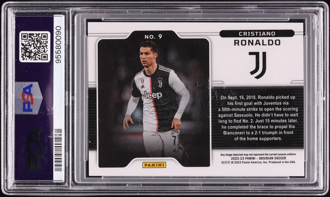 2022 Panini Obsidian Black Color Blast Cristiano Ronaldo #9 PSA 10 GEM MINT