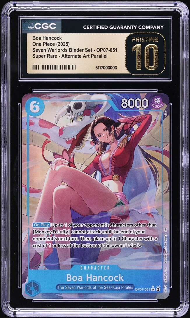 2025 One Piece Seven Warlords Binder Set Alt Art SR Boa Hancock #OP07-051 CGC 10 PRISTINE