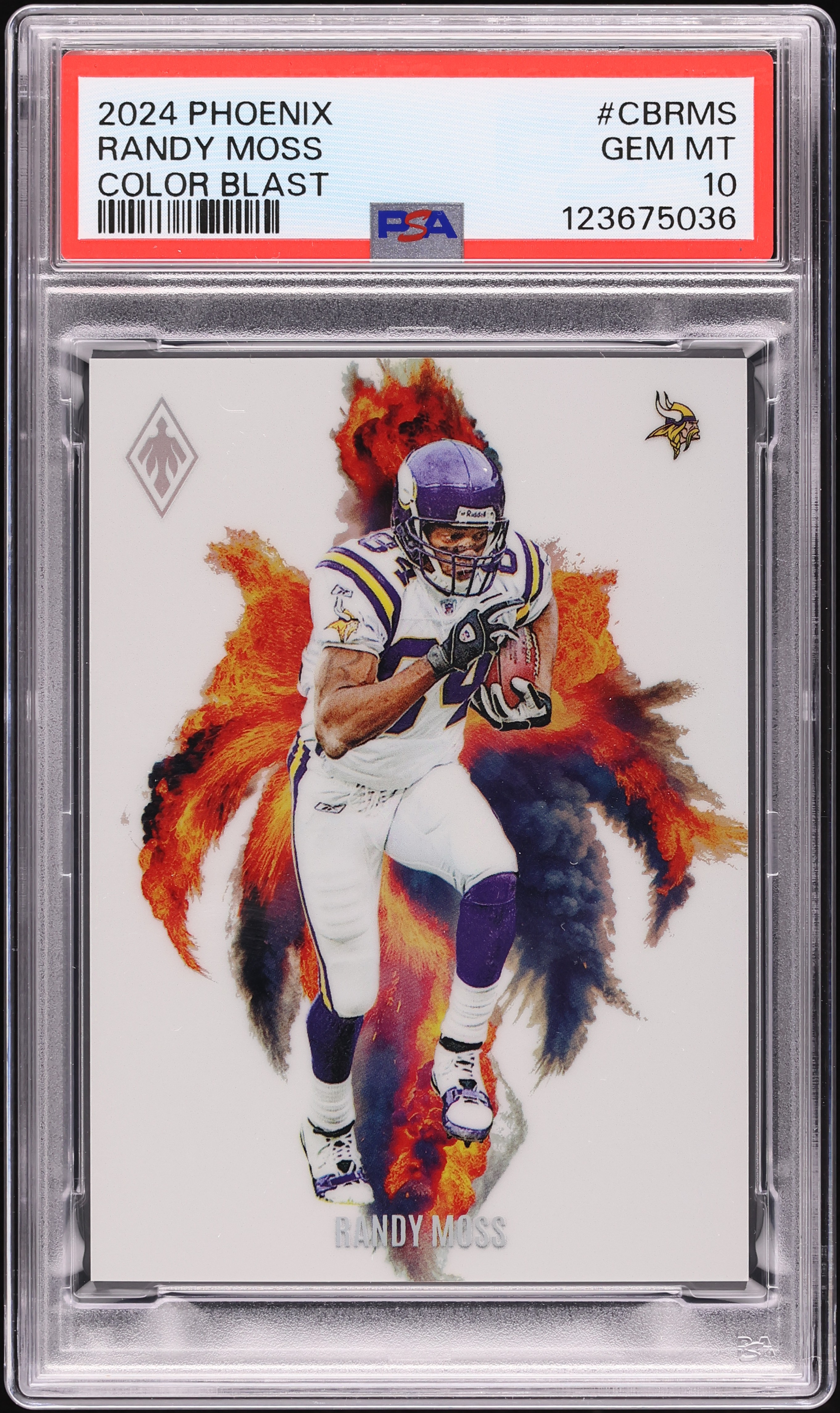 2024 Panini Phoenix Color Blast Randy Moss #CB-RMS PSA 10 GEM MINT