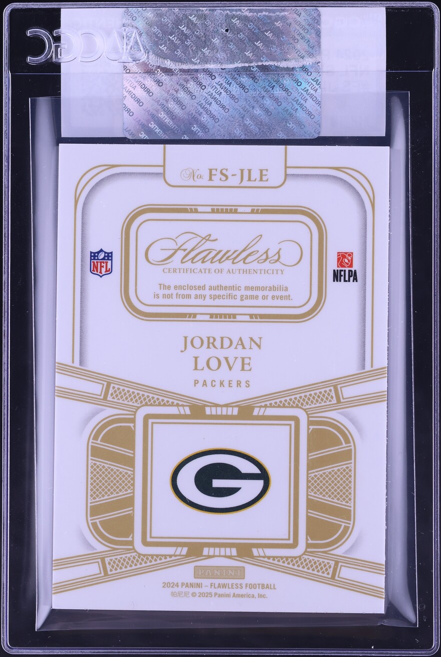 2024 Panini Flawless Jordan Love NFL SHIELD PATCH 1/1 #FS-JLE CGC AUTH