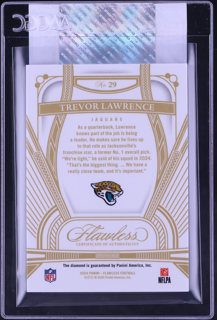 2024 Panini Flawless Diamond Black Gems Trevor Lawrence 1/1 #29 CGC AUTH