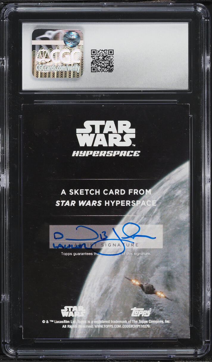 2025 Topps Star Wars Hyperspace Artist Sketch Card Dan Lawler Paz Vizsla AUTO 1/1 #1 CGC 7.5