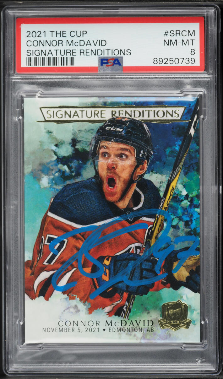 2021 Upper Deck The Cup Signature Renditions Connor McDavid AUTO #SR-CM PSA 8 NM-MT