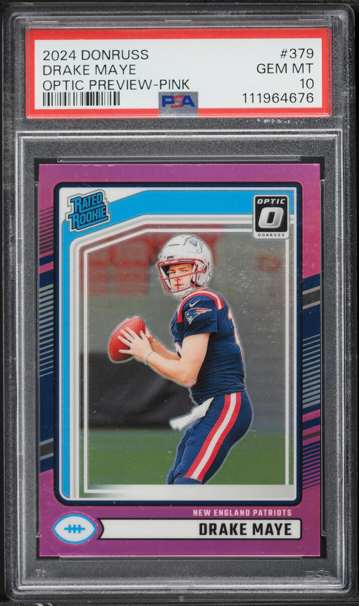 2024 Donruss Optic Preview Pink Drake Maye ROOKIE #379 PSA 10 GEM MINT