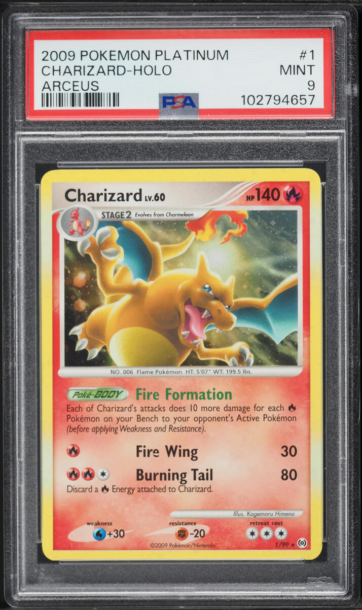 2009 Pokemon Platinum Arceus Holo Charizard #1 PSA 9 MINT