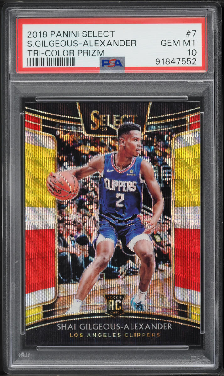 2018 Select Concourse Tri-Color Prizm Shai Gilgeous-Alexander ROOKIE PSA 10 GEM MINT