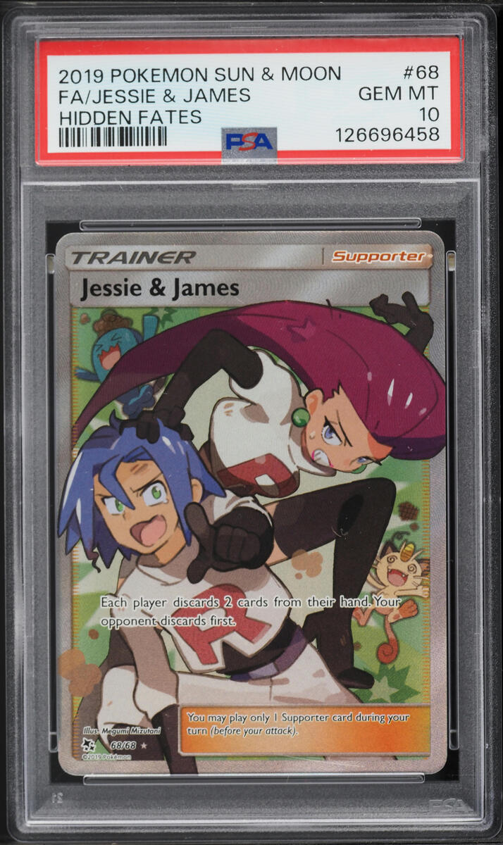 2019 Pokemon Sun & Moon Hidden Fates Full Art Jessie & James #68 PSA 10 GEM MINT