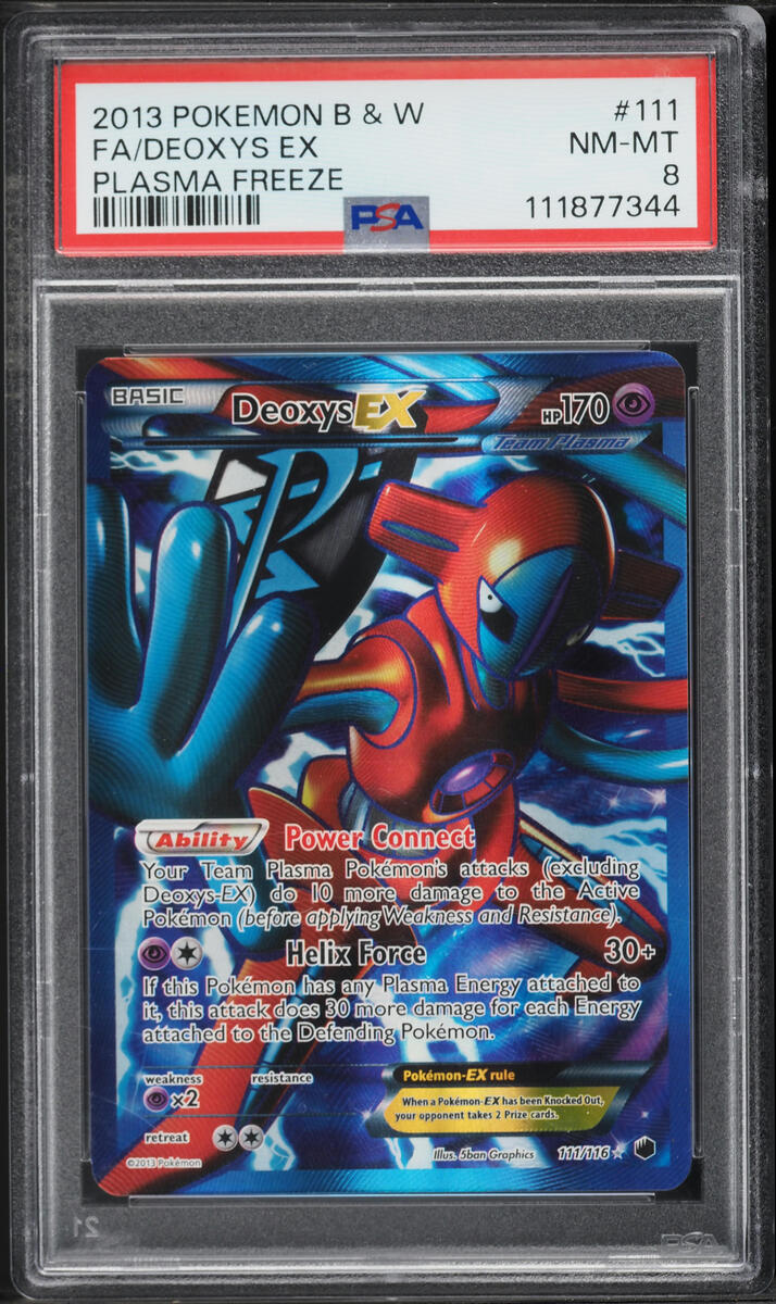 2013 Pokemon Black & White Plasma Freeze Full Art Deoxys EX #111 PSA 8 NM-MT