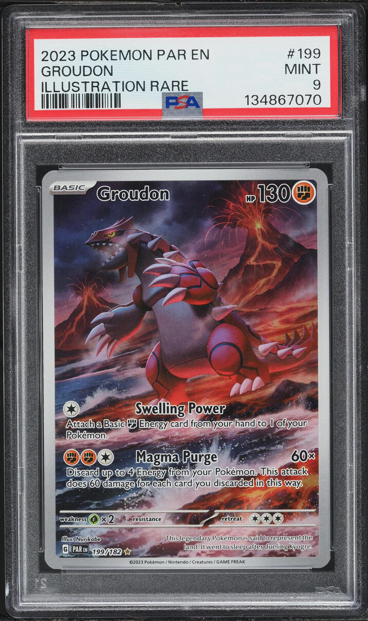 2023 Pokemon Scarlet & Violet Paradox Rift IR Groudon #199 PSA 9 MINT