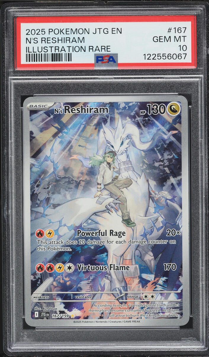 2025 Pokemon Scarlet & Violet Journey Together IR N's Reshiram #167 PSA 10 GEM MINT