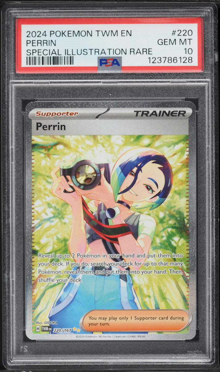 2024 Pokemon Scarlet & Violet Twilight Masquerade SIR Perrin #220 PSA 10 GEM MINT