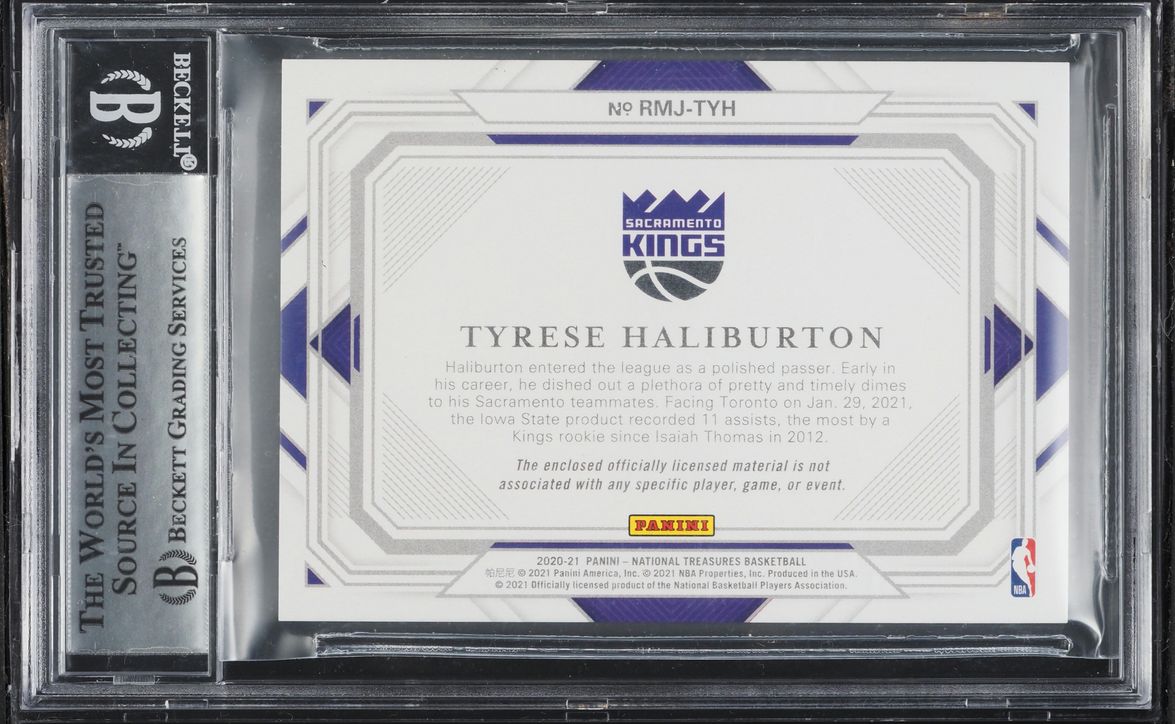2020 National Treasures Jumbo Tyrese Haliburton ROOKIE PATCH /99 #RMJ-TYH BGS 9 MINT