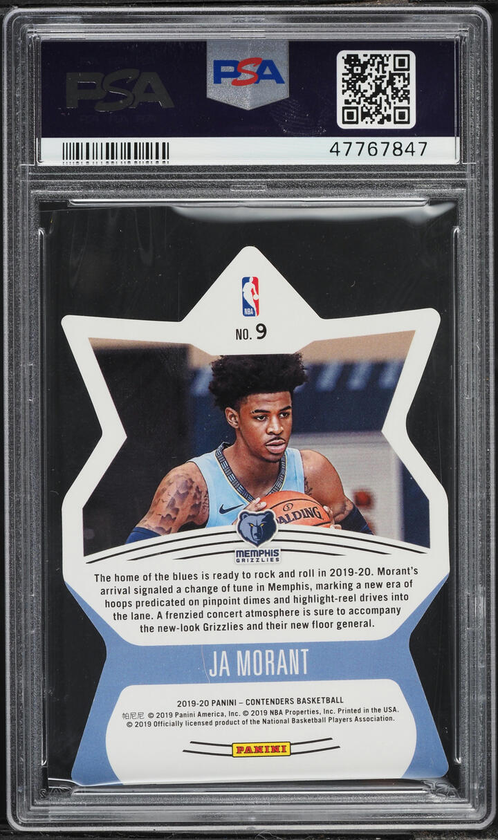 2019 Panini Contenders Superstar Die-Cuts Ja Morant ROOKIE #9 PSA 10 GEM MINT