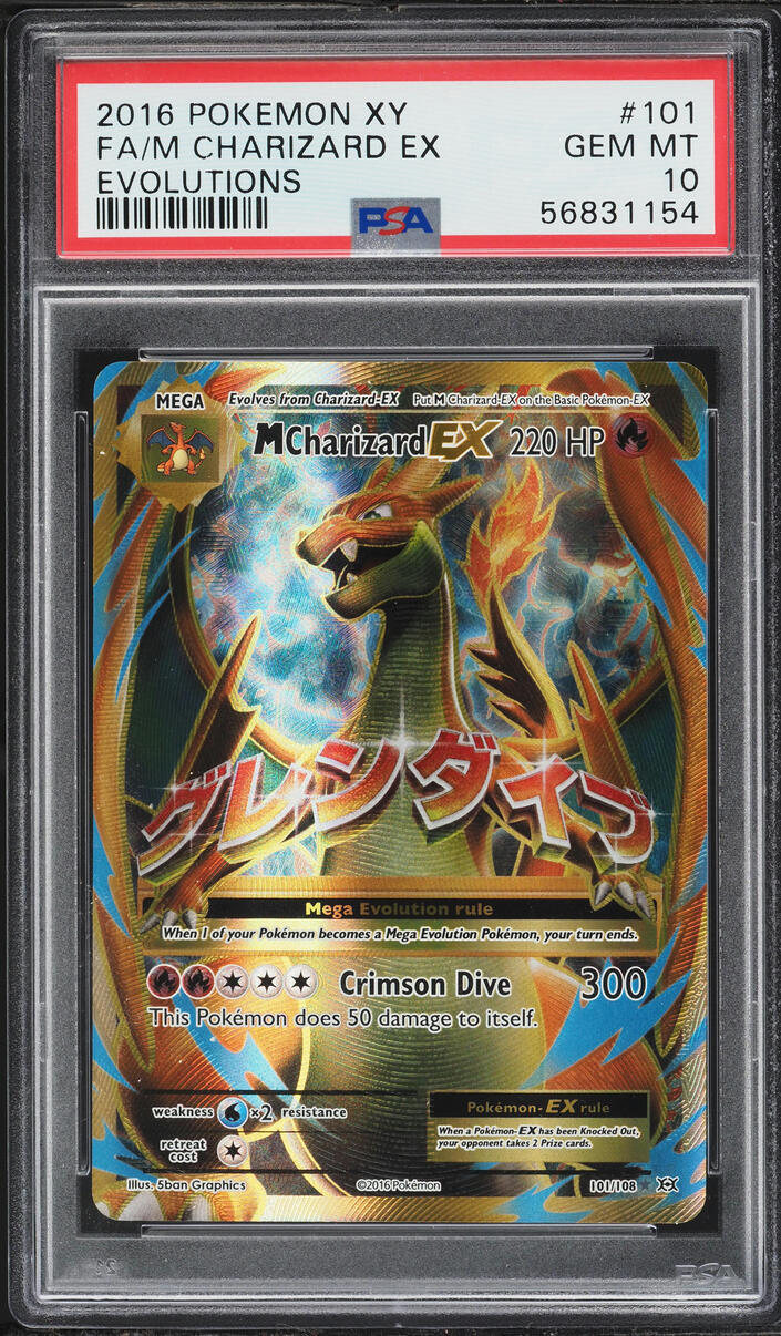 2016 Pokemon XY Evolutions Full Art M Charizard EX #101 PSA 10 GEM MINT