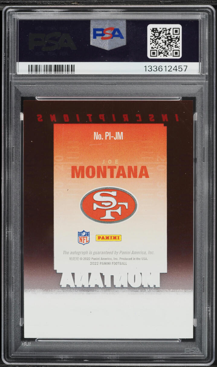 2023 Panini Zenith Pinnacle Inscriptions Joe Montana AUTO #PIJM