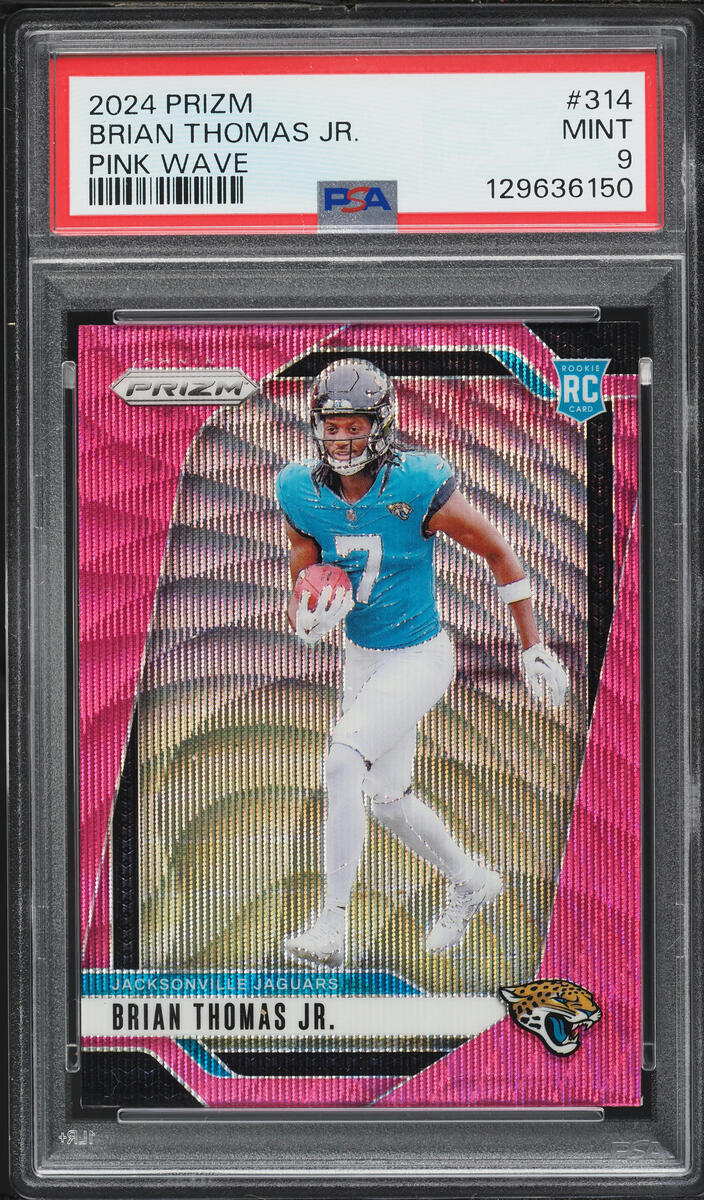 2024 Panini Prizm Pink Wave Brian Thomas Jr. ROOKIE #314 PSA 9 MINT