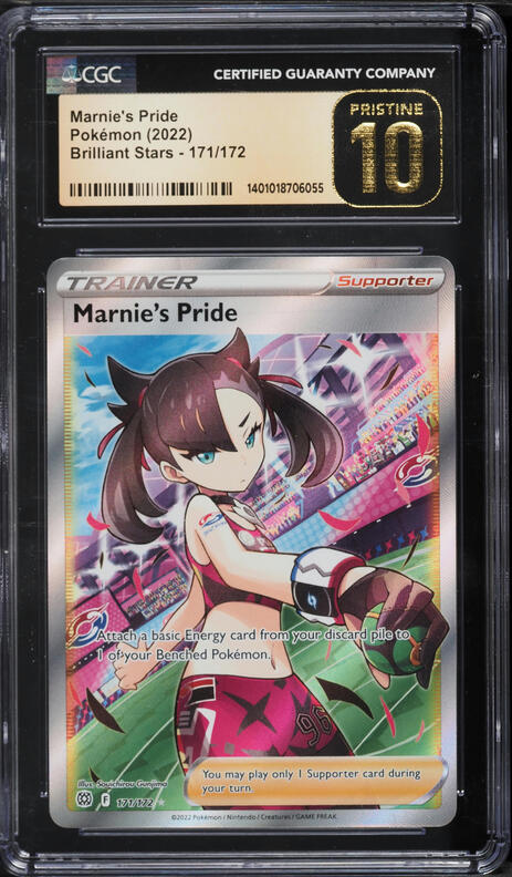 2022 Pokemon Sword & Shield Brilliant Stars Full Art Marnie's Pride #171 CGC 10 PRISTINE