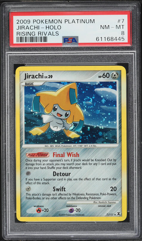 2009 Pokemon Platinum Rising Rivals Holo Jirachi #7 PSA 8 NM-MT