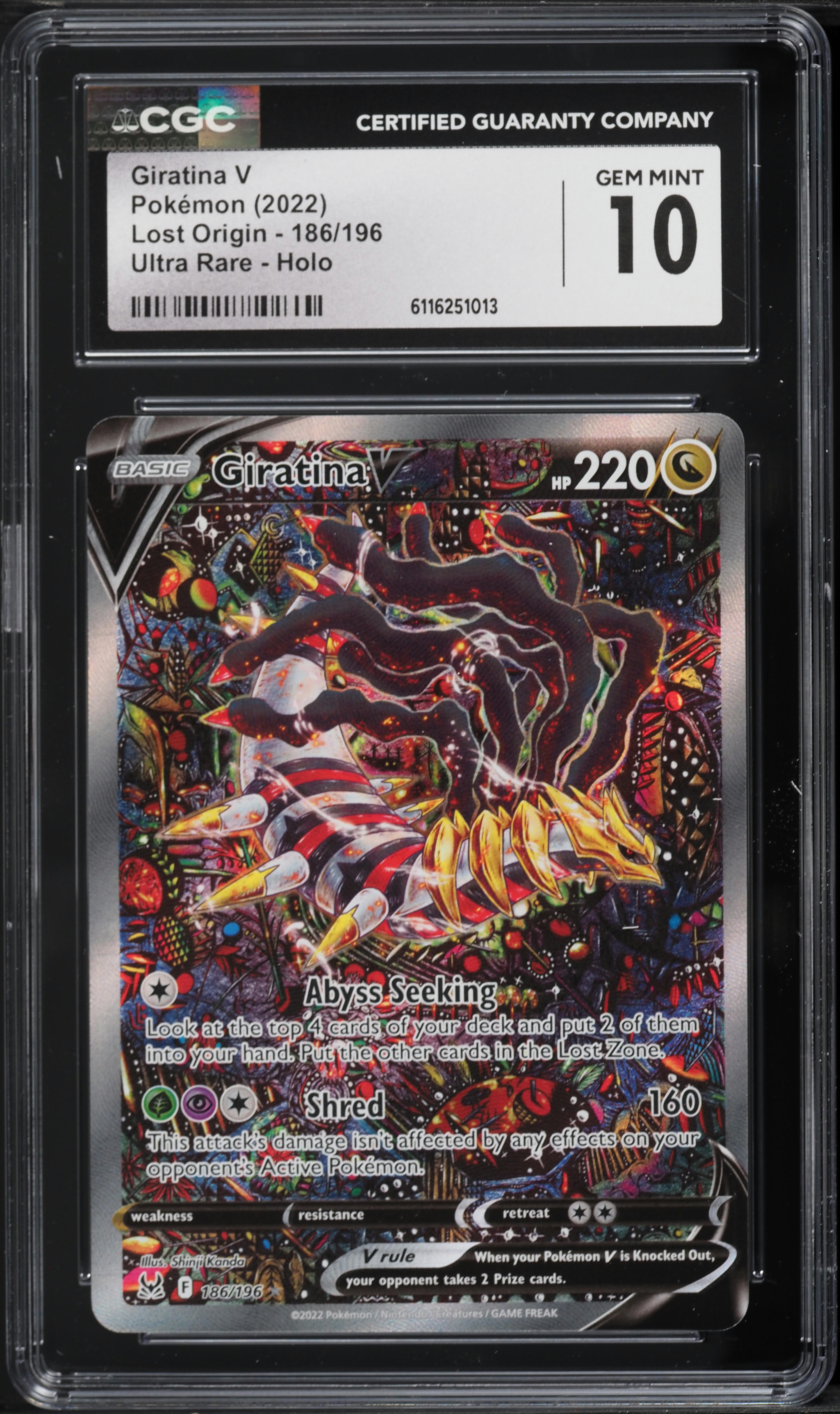 2022 Pokemon Sword & Shield Lost Origin Alt Art Giratina V #186