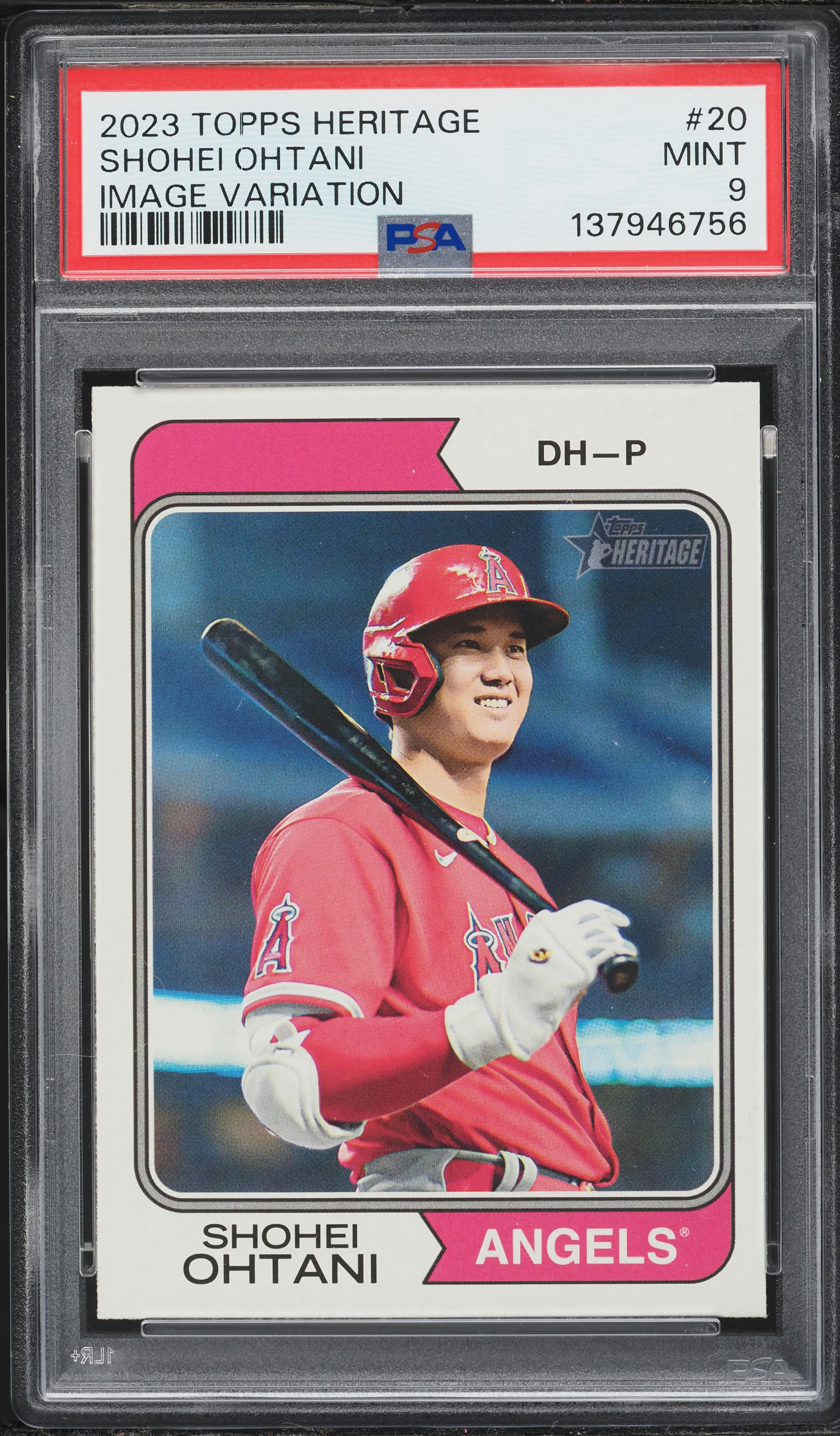 2023 Topps Heritage Image Variation Shohei Ohtani #20 PSA 9 MINT