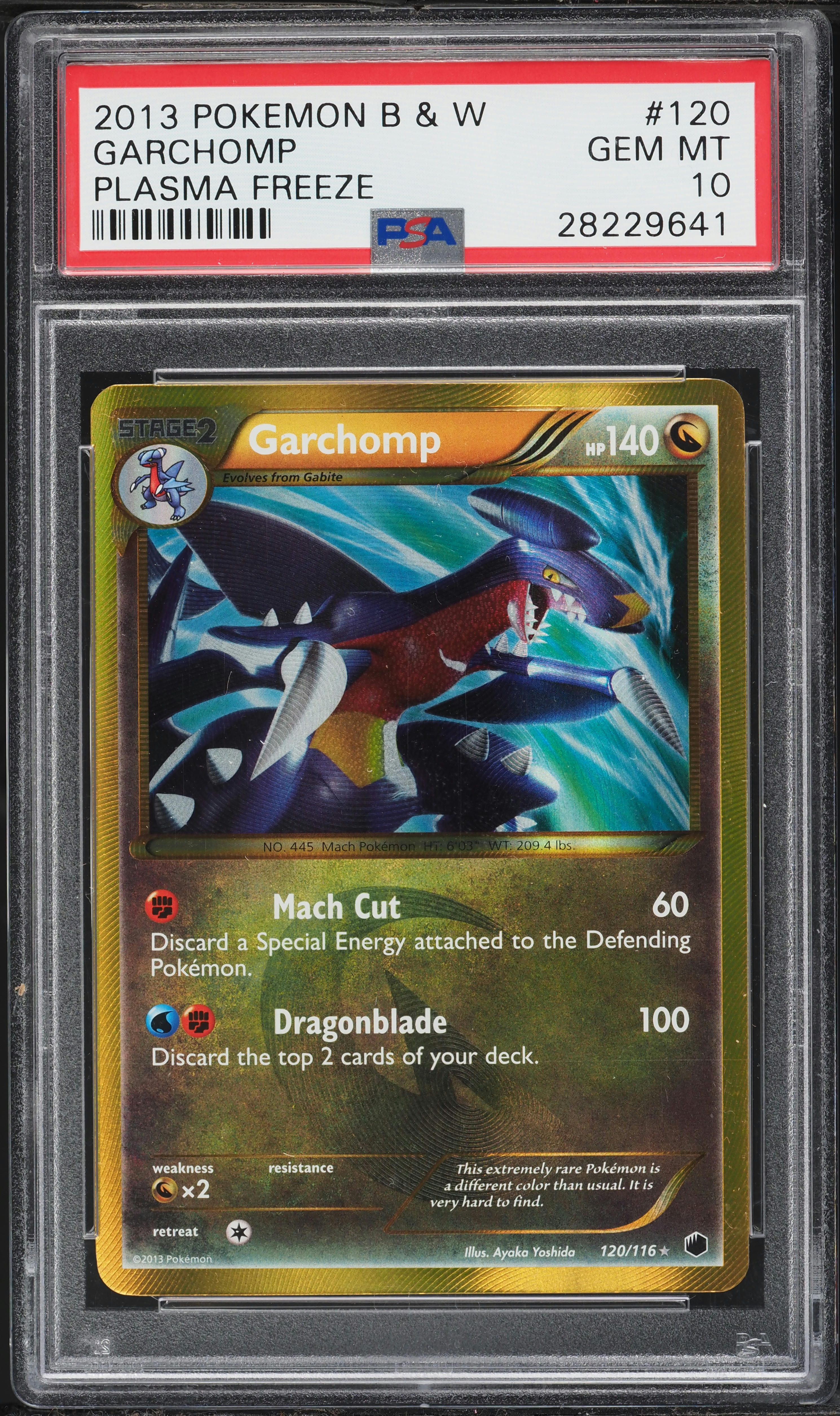 2013 Pokemon Black & White Plasma Freeze Secret Garchomp #120 PSA
