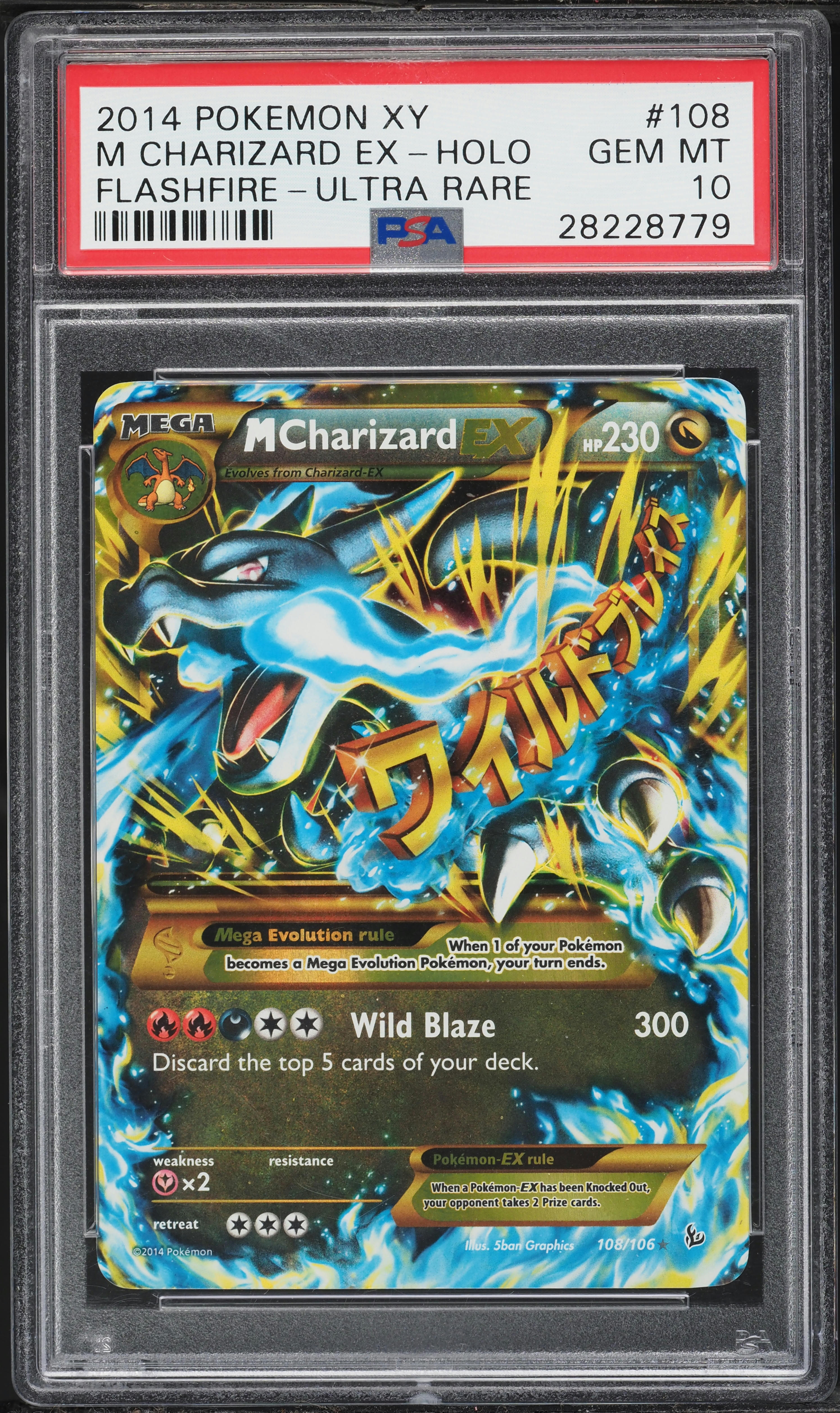 2014 Pokemon XY Flashfire Holo M Charizard EX #108 PSA 10 GEM MINT