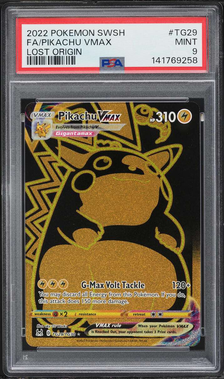 2022 Pokemon Sword & Shield Lost Origin CHR Pikachu VMAX #TG29 PSA