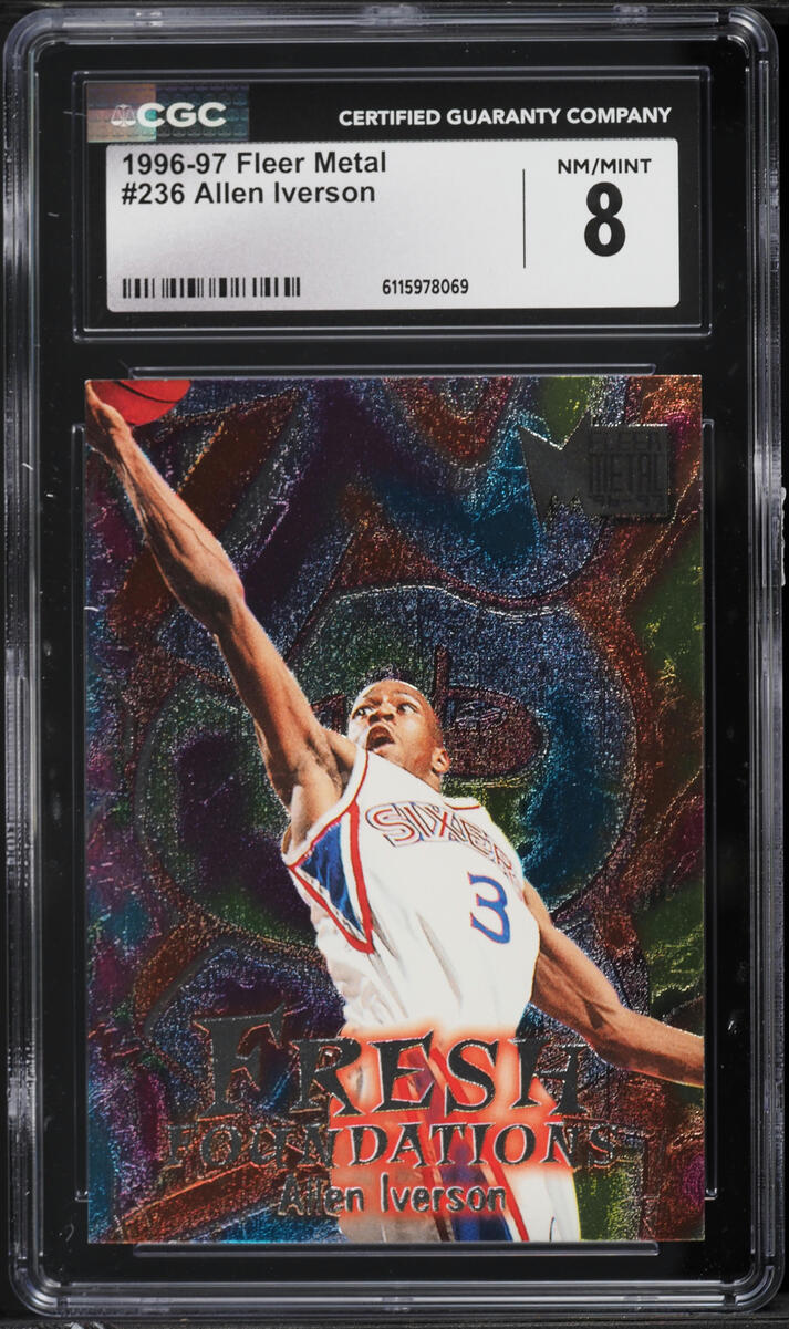 1996 Metal Fresh Foundations Allen Iverson ROOKIE #236 CGC 8 NM-MT