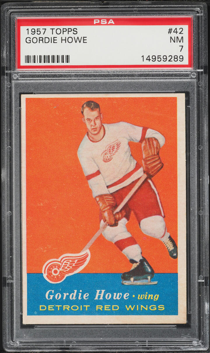 1957 Topps Hockey Gordie Howe #42 PSA 7 NRMT