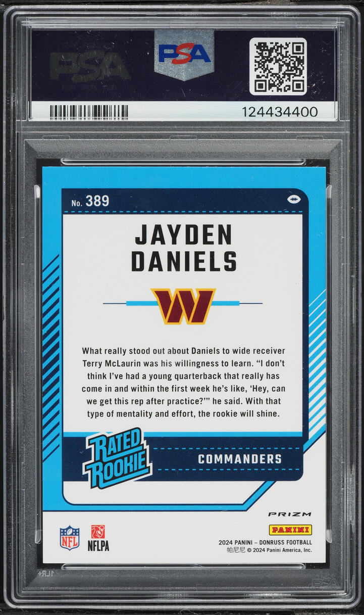 2024 Donruss Optic Preview Pink Jayden Daniels ROOKIE #389 PSA 9 MINT