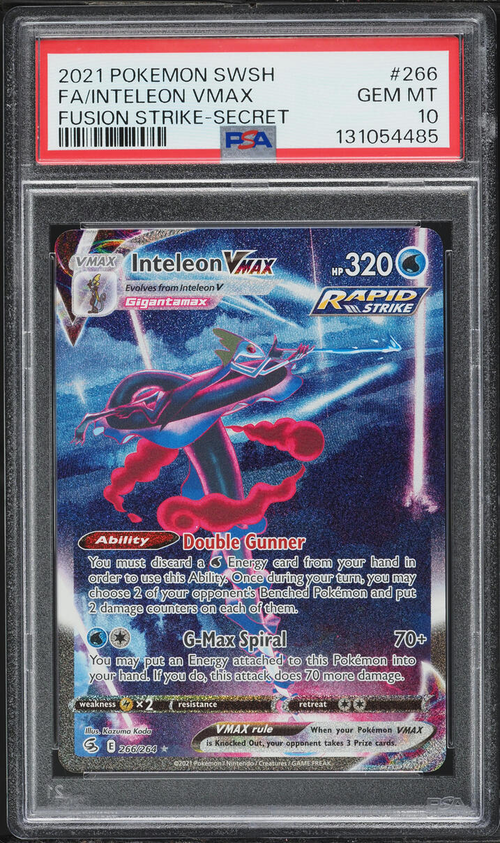 2021 Pokemon Sword & Shield Fusion Strike Alt Art Inteleon VMAX #266 PSA 10 GEM MINT