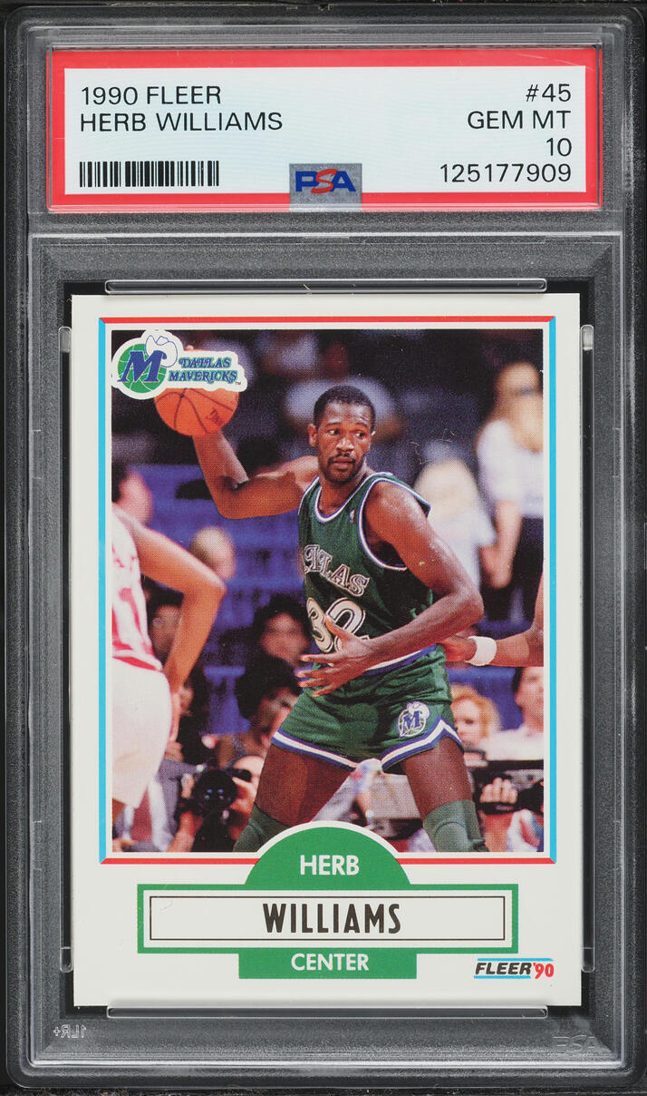 1990 Fleer Basketball Herb Williams #45 PSA 9