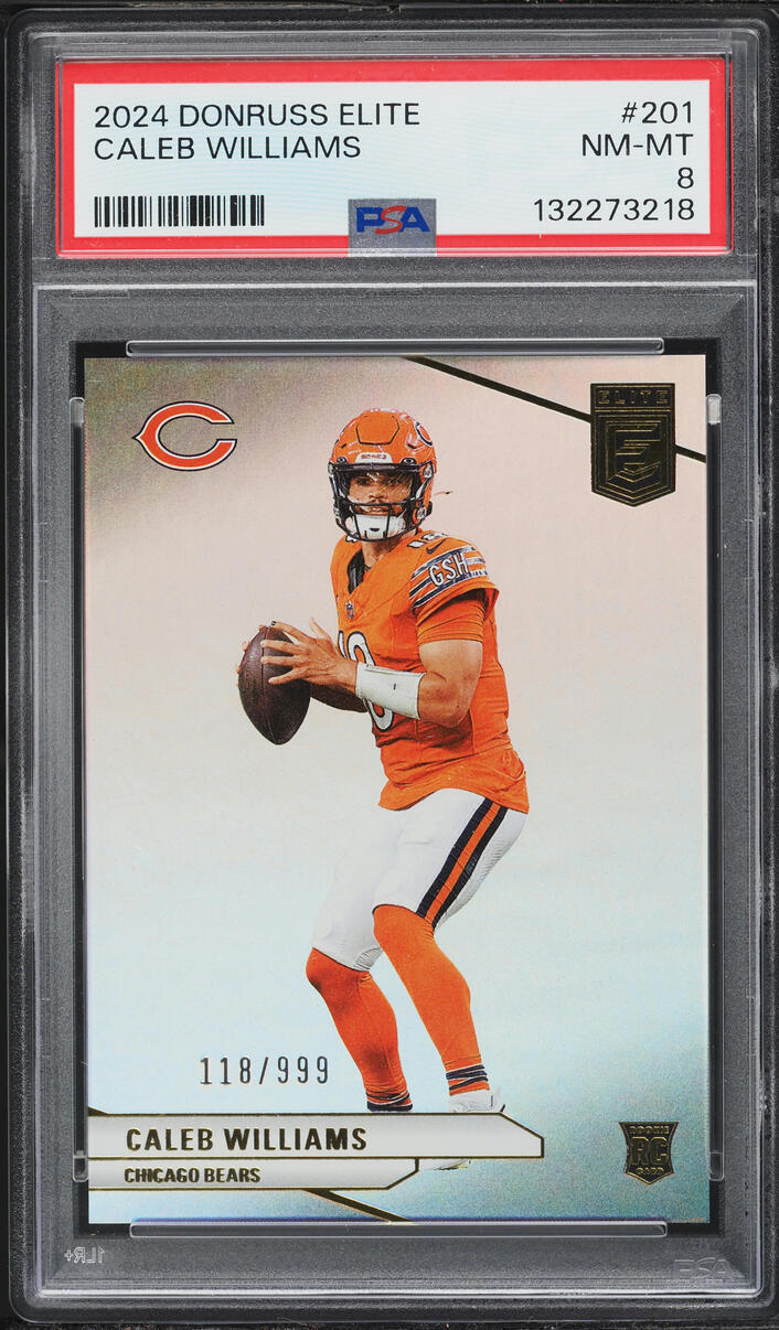2024 Donruss Elite Caleb Williams ROOKIE /999 #201 PSA 8 NM-MT