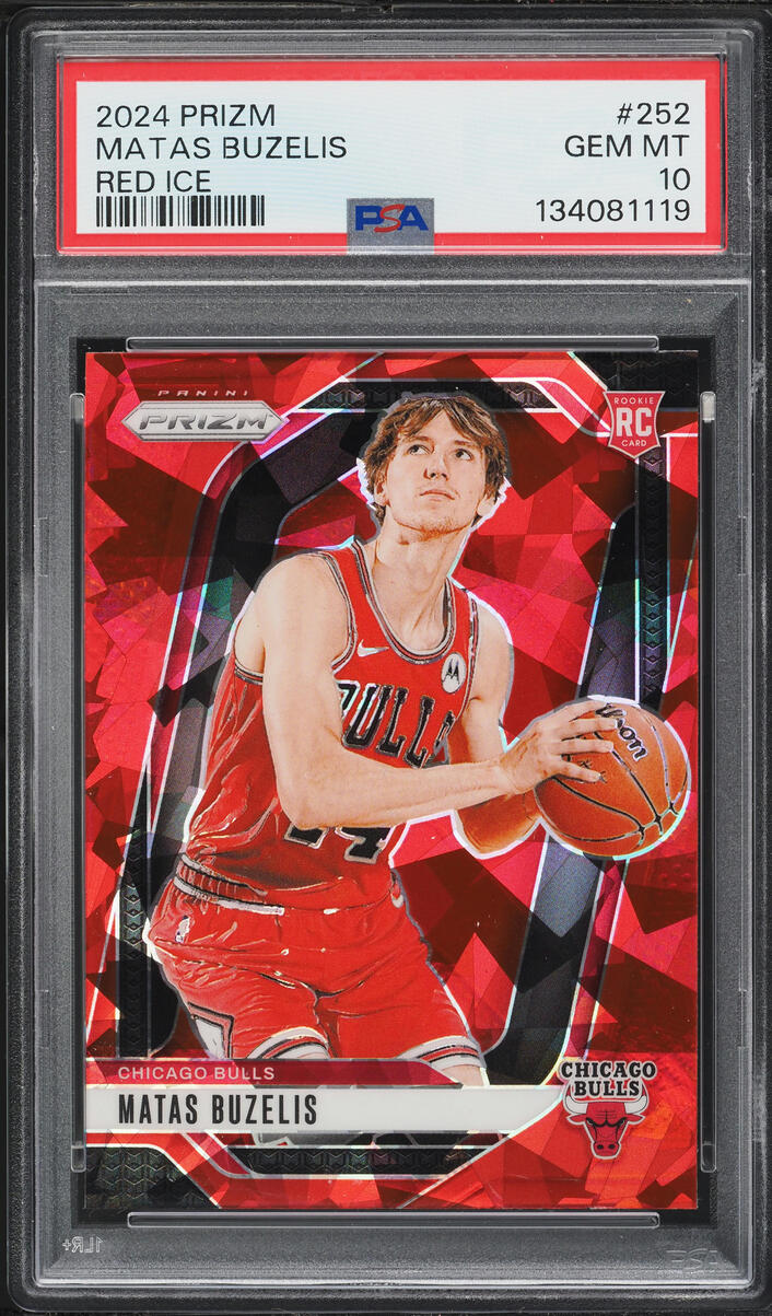 2024 Panini Prizm Red Ice Matas Buzelis ROOKIE #252 PSA 10 GEM MINT
