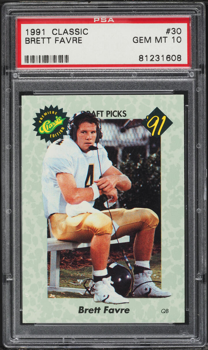 1991 Classic Football Brett Favre ROOKIE #30 PSA 10 GEM MINT