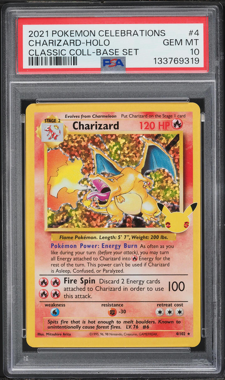 2021 Pokemon Sword & Shield Celebrations Classic Collection Holo Charizard #4 PSA 10 GEM MINT
