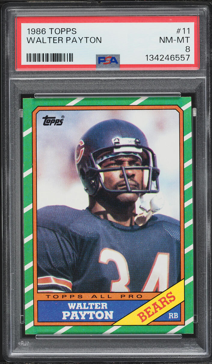 1986 Topps Football Walter Payton #11 PSA 8 NM-MT
