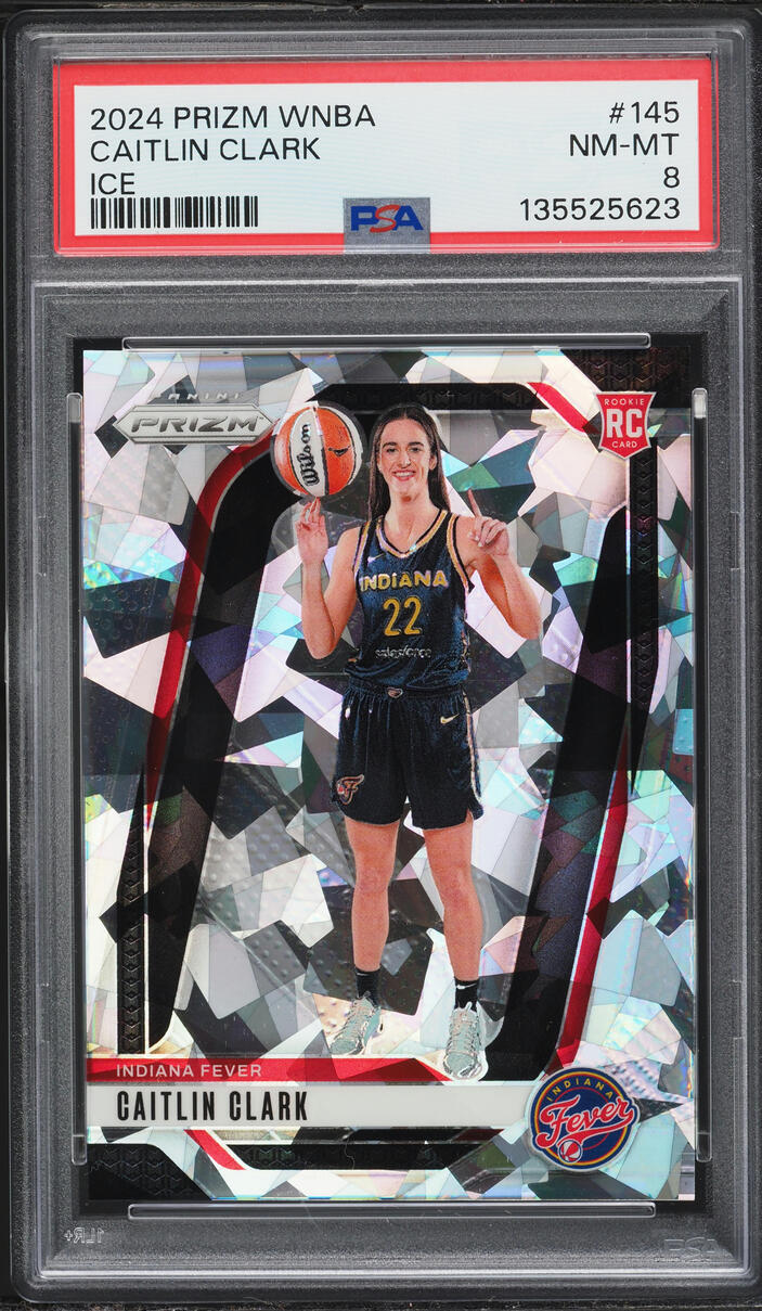 2024 Panini Prizm WNBA Ice Caitlin Clark ROOKIE #145 PSA 8 NM-MT