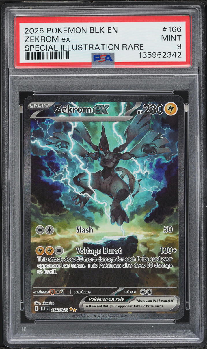 2025 Pokemon Scarlet & Violet Black Bolt SIR Zekrom ex #166 PSA 9 MINT