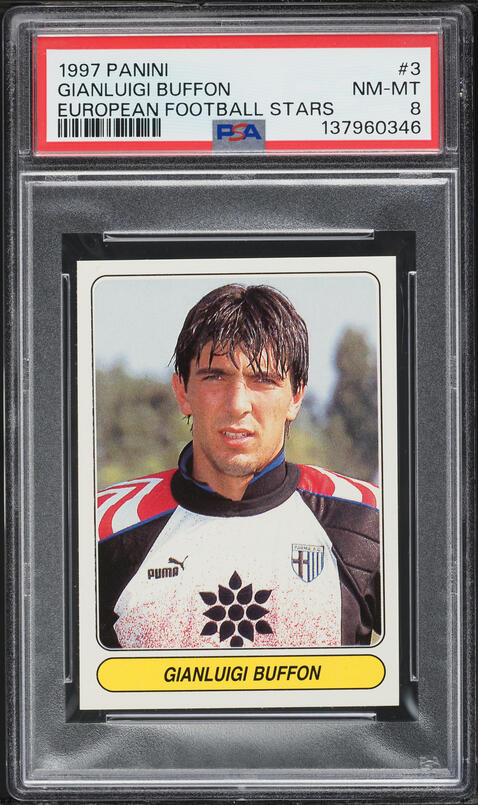 1997 Panini European Soccer Stars Gianluigi Buffon ROOKIE #3 PSA 8